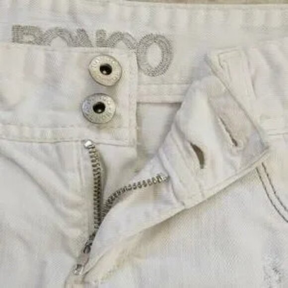 Bongo Distressed Ripped Shortie Jean Shorts Junior 5 White - Picture 6 of 6